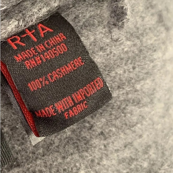 NWOT RtA CELINE Hooded Sweater Dress Tunic Hoodie Cashmere Knit Ash Distressed - Picture 9 of 16